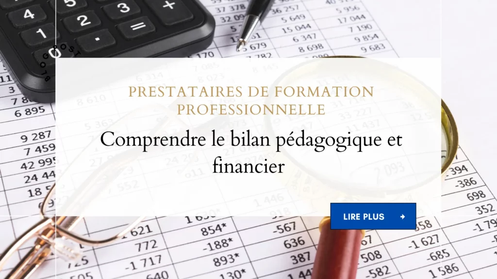 Prestataires de formation professionnelle : comprendre le bilan pédagogique et financier 3 Prestataires de formation professionnelle comprendre le bilan pédagogique et financier