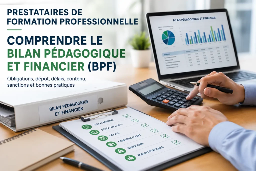 Prestataires de formation professionnelle : comprendre le bilan pédagogique et financier 4 permet aux prestataires de formation professionnelle de déclarer leur
