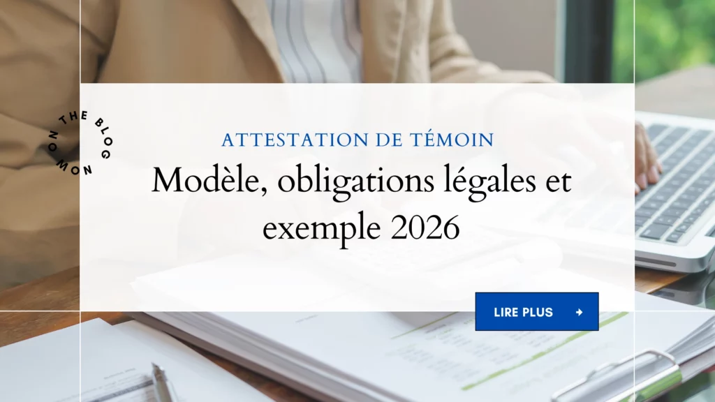 Attestation de témoin modèle, obligations légales et exemple complet 2026