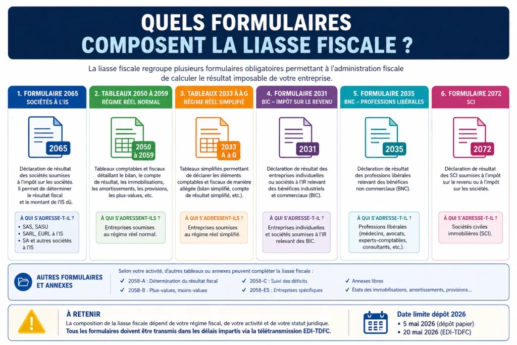 Date limite dépôt liasse fiscale 2026 : calendrier officiel, délais EDI-TDFC, pénalités et obligations fiscales 4 Les formulaires de la liasse fiscale