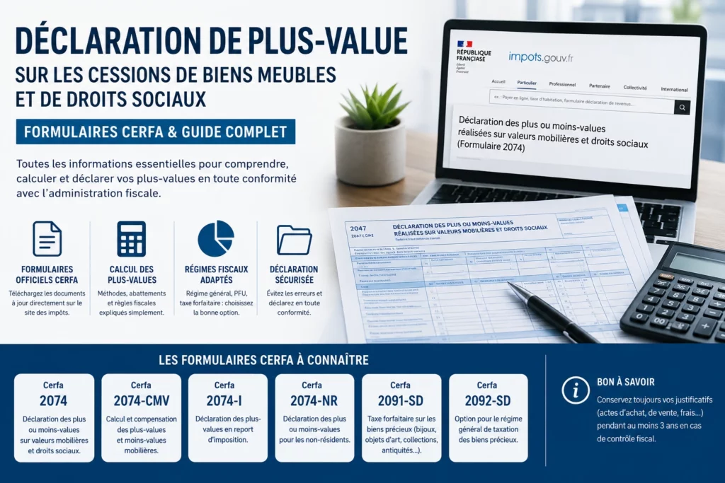Déclaration de plus-value sur les cessions de biens meubles Declaration de plus value sur les cessions de biens meubles