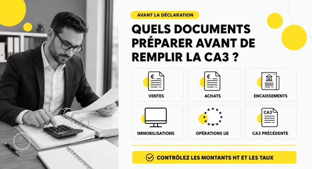 Quels documents préparer avant de remplir la CA3